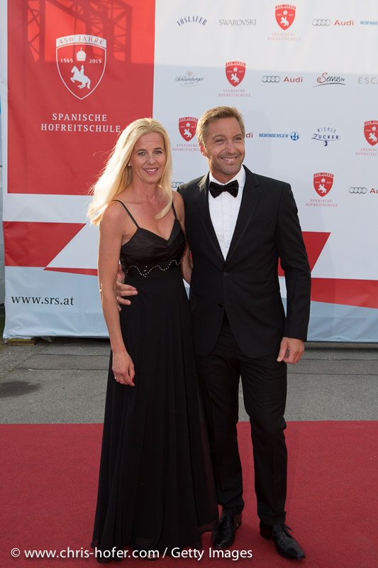 VIENNA, AUSTRIA - JUNE 26: Hans Knauss with his wife Barbara attend the gala event 450 years Spanische Hofreitschule on June 26, 2015 in Vienna, Austria.  (Photo by Chris Hofer/Getty Images)