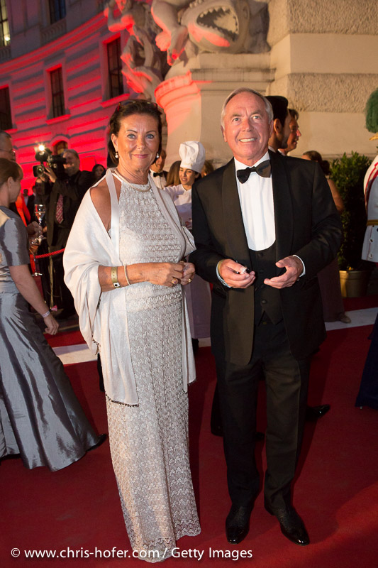 VIENNA, AUSTRIA - JUNE 26: Karl Schranz and his wife attend the Fete Imperiale 2015 on June 26, 2015 in Vienna, Austria.  (Photo by Chris Hofer/Getty Images)