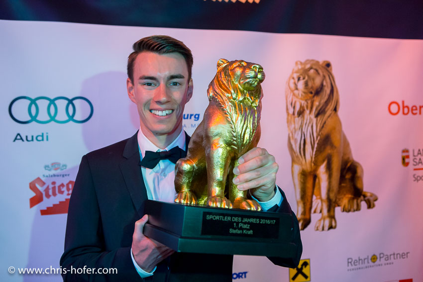 Leonidas Sportgala der Salzburger Nachrichten, Amadeus Terminal 2, 06.04.2017 Foto: Chris Hofer, Bild zeigt: der beliebteste Sportler Stefan Kraft