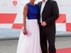 VIENNA, AUSTRIA - JUNE 26: Arabella Kiesbauer with her husband Florens Eblinger attend the gala event 450 years Spanische Hofreitschule on June 26, 2015 in Vienna, Austria.  (Photo by Chris Hofer/Getty Images)